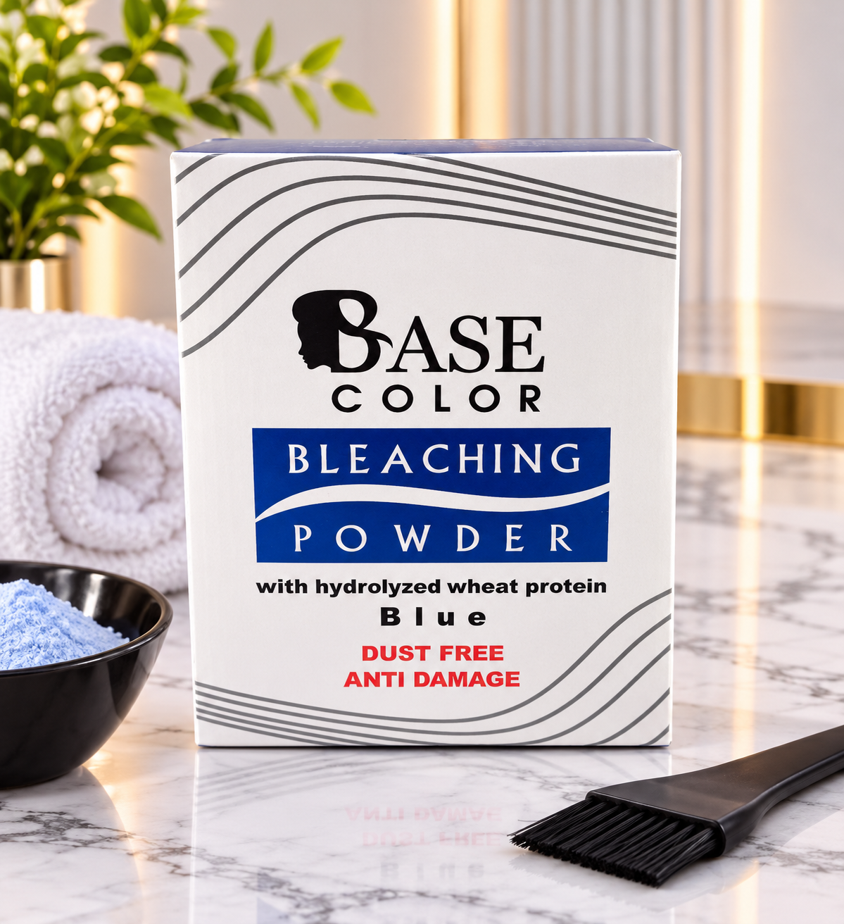 پودر دکلره آبی بیس کالر Base Color حاوی پروتئین گندم هیدرولیزشده ۱۱۰۰ گرم
