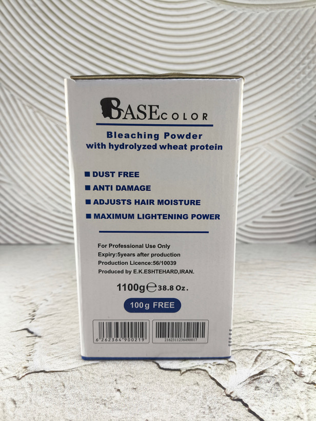 پودر دکلره آبی بیس کالر Base Color حاوی پروتئین گندم هیدرولیزشده ۱۱۰۰ گرم